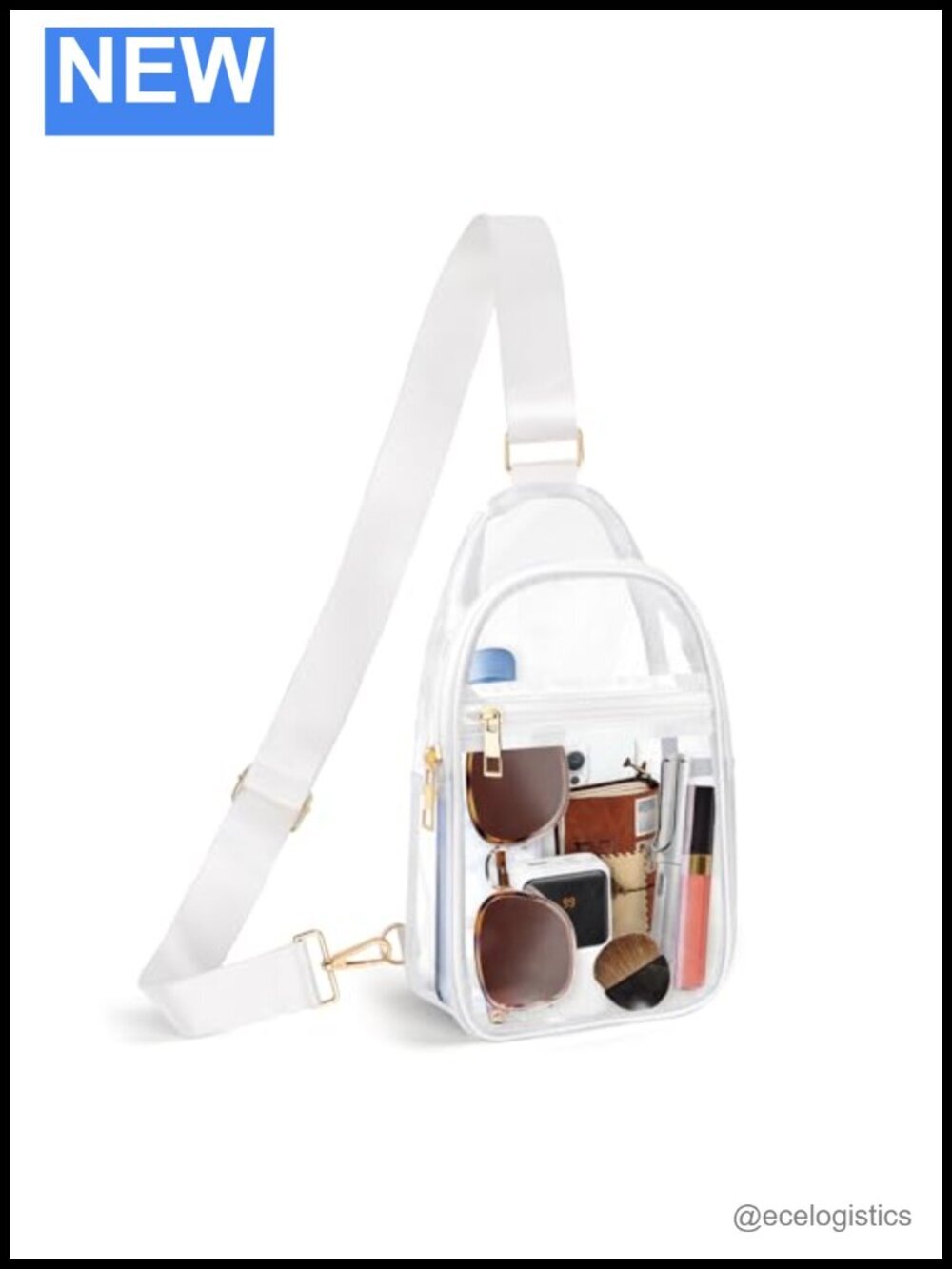 Clear Stadium Approved Crossbody Bag with Front Pocket